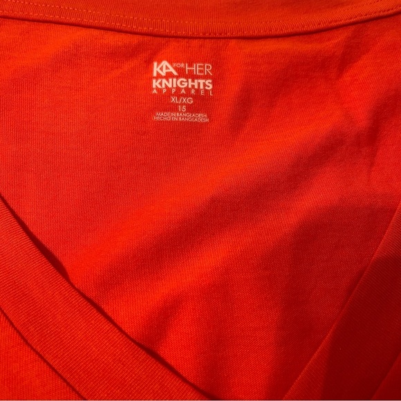 Gator Sparkly Orange V-Neck Short Sleeve Top Size XL NWOT - Picture 3 of 6